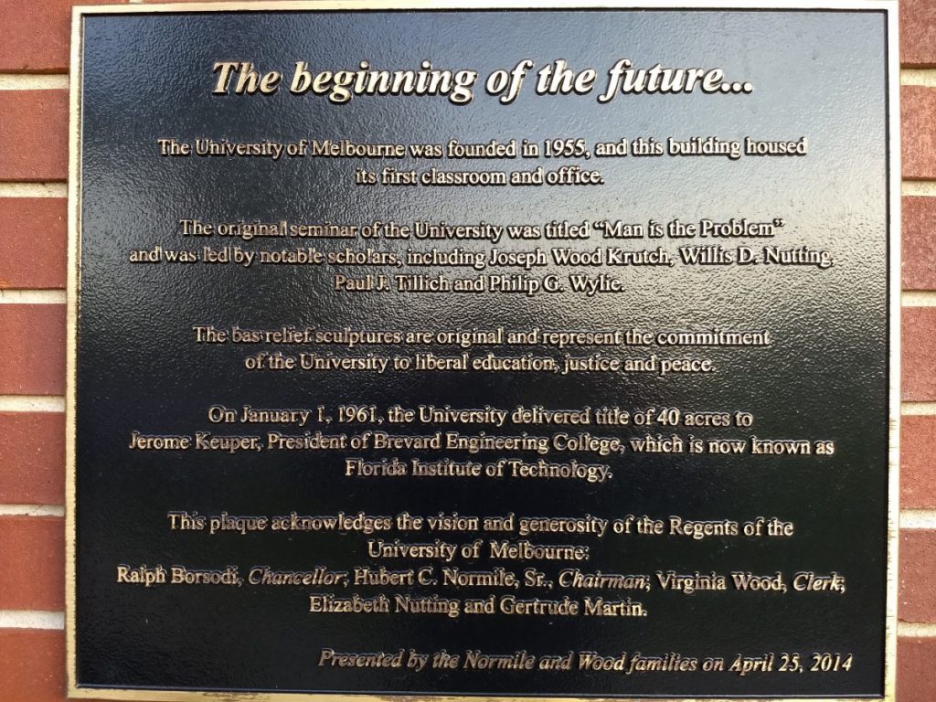 Commemorative Plaque located on Ray A. Work Building