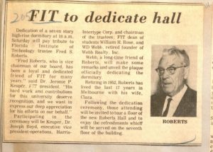 Fred Robert's Honored at Building's Dedication