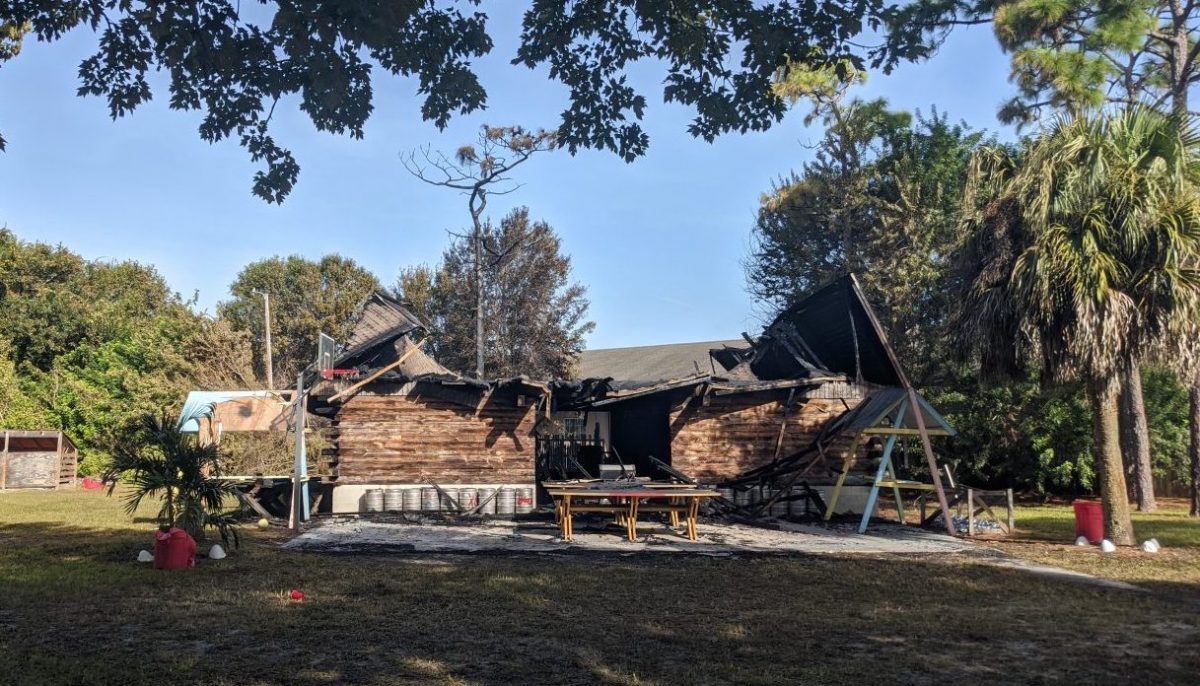 The Chi Phi barn after fire destroyed it.