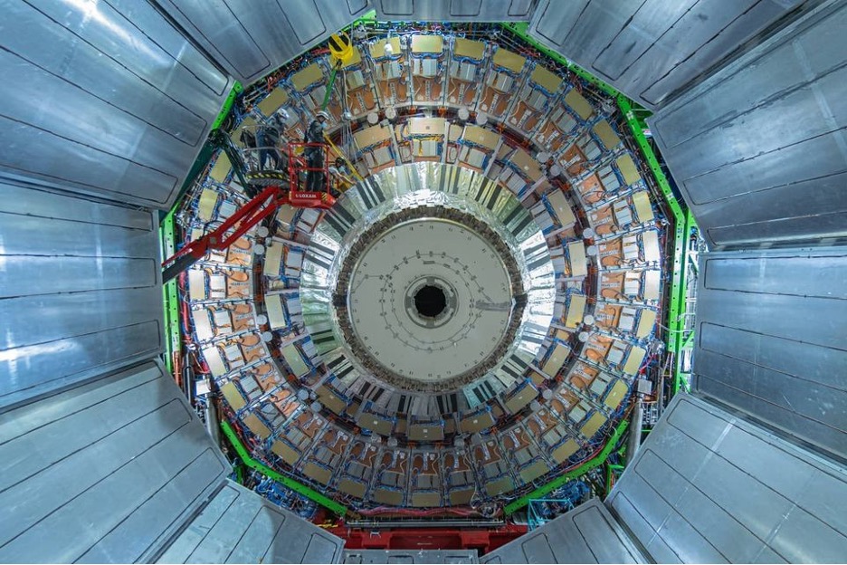 A picture of the front of the Large Hadron Collider in Geneva, Switzerland.