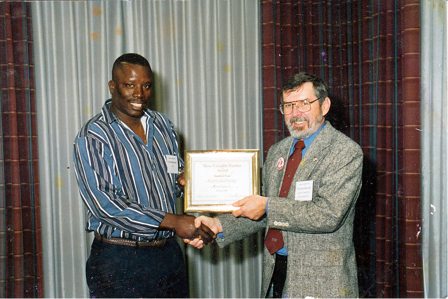 Stan Zone receiving the MVP award at Florida Tech