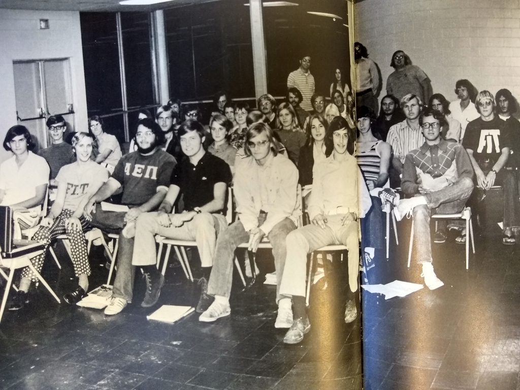 1973 Student Government Association: Rick Hansen, first row, third from the left. Stu Mendelsohn, standing back row, first on the left.
