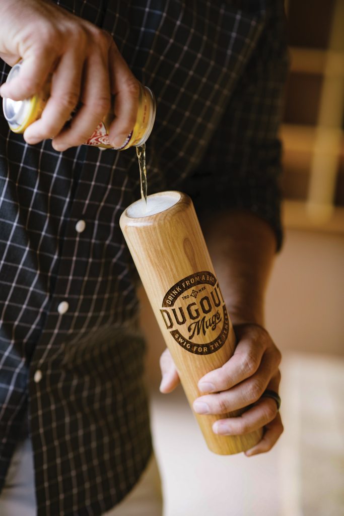 Merchandise from Dugout Mugs, business created by Randall Thompson ’11, business administration