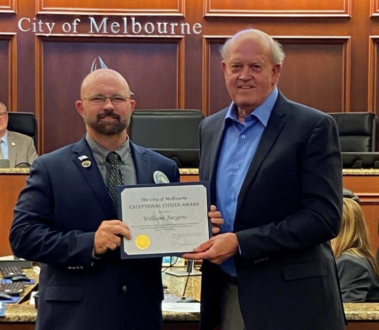 Jurgens Recognized with Melbourne’s Exceptional Citizen Award