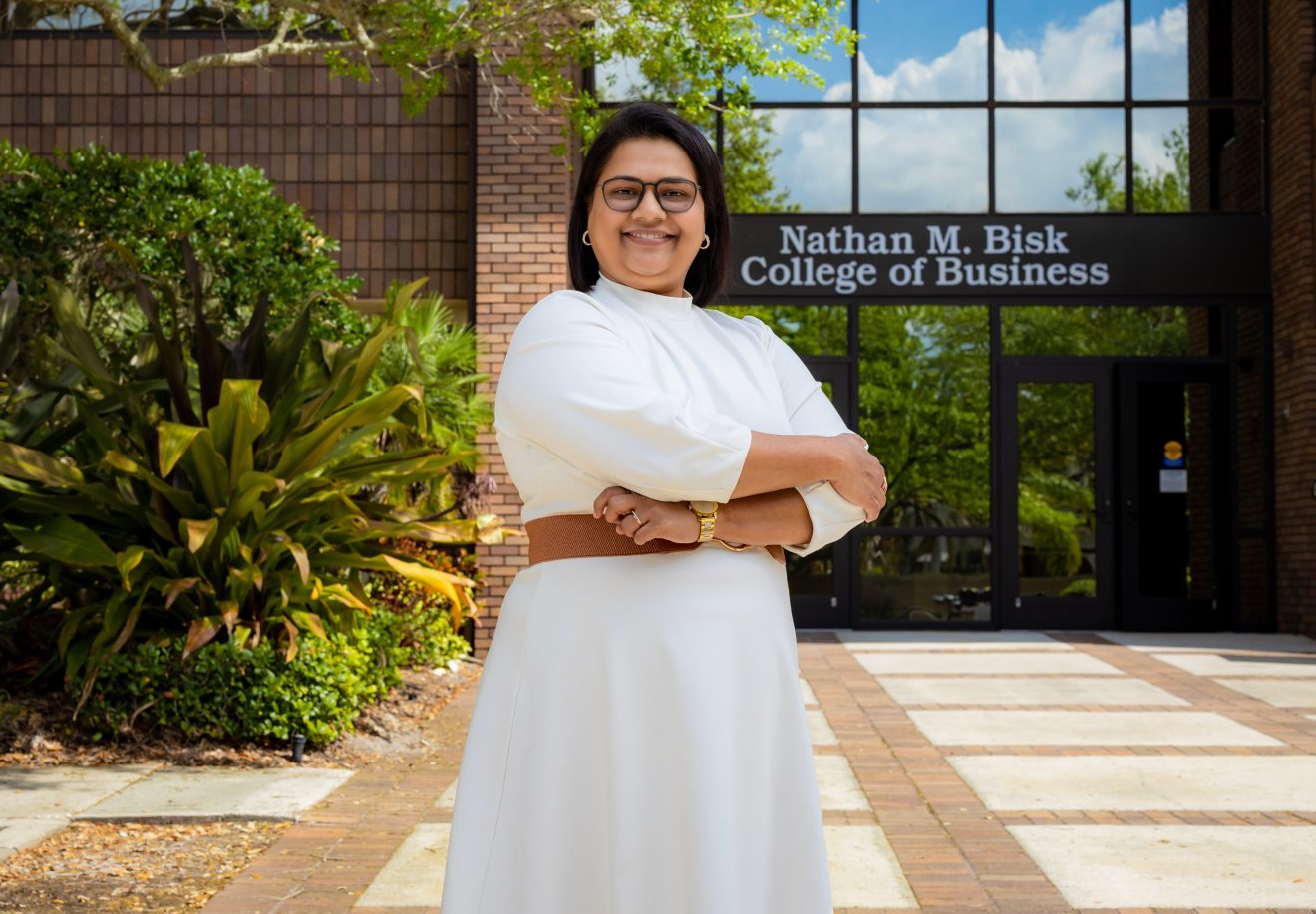 Jignya Patel, an assistant professor in the Bisk College of Business, director of the Business Applied program and chairperson of Florida Tech’s institutional review board. Her research focuses on the unintended or negative effects of information technology use on individuals.