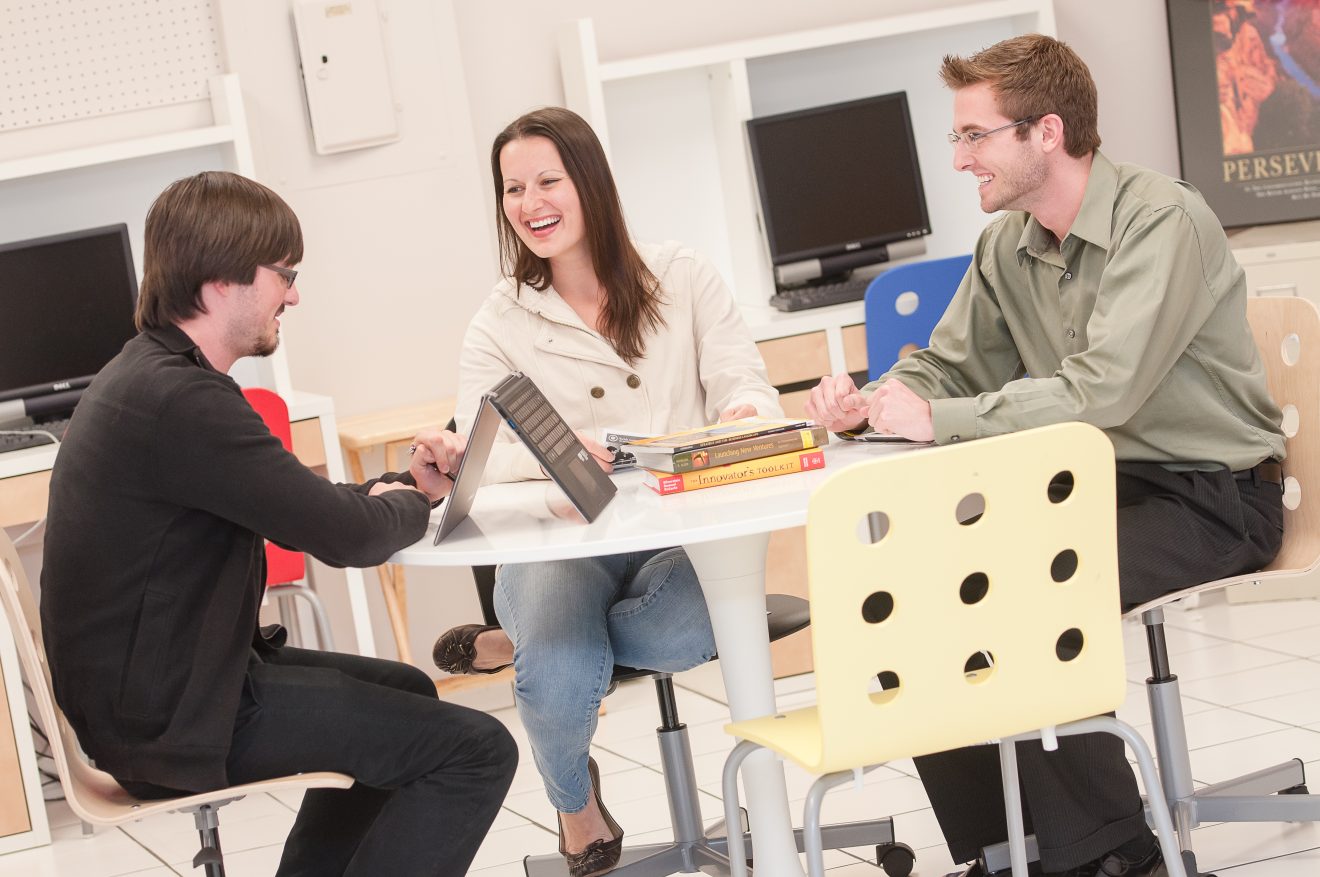 College of Business students studying.