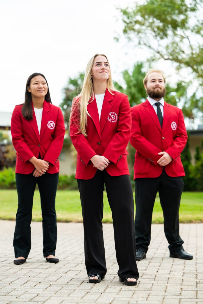 President's Ambassadors, from left, Ava Dorow, Mackenzie Smith and Asa Barnhart