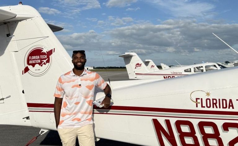 Photo of College of Aeronautics Undergraduate Student Souleymane Sall Wins NBAA Scholarship
