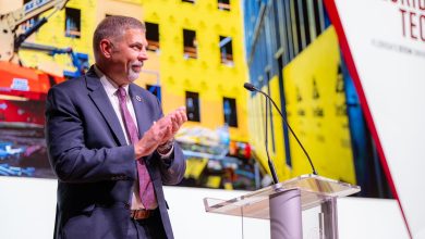 Photo of President John Nicklow Describes a University Continuing to Rise in Biannual Remarks to Faculty, Staff